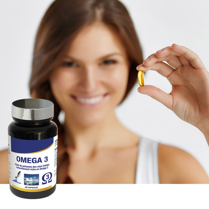 NUTRI EXPERT - Oméga 3 - Fonctionnement cérébral + cardiovasculaire - Riche en acides gras Oméga 3, EPA + DHA - Huile purifiée de poissons des mers froides - Cure 30 jours - Marque Française - Lot de 2