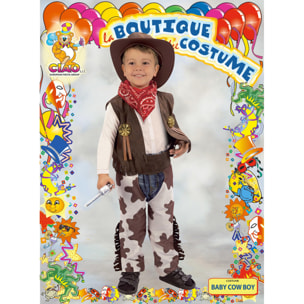 Costume Carnevale Piccolo Cow Boy Marrone Bianco Bambino