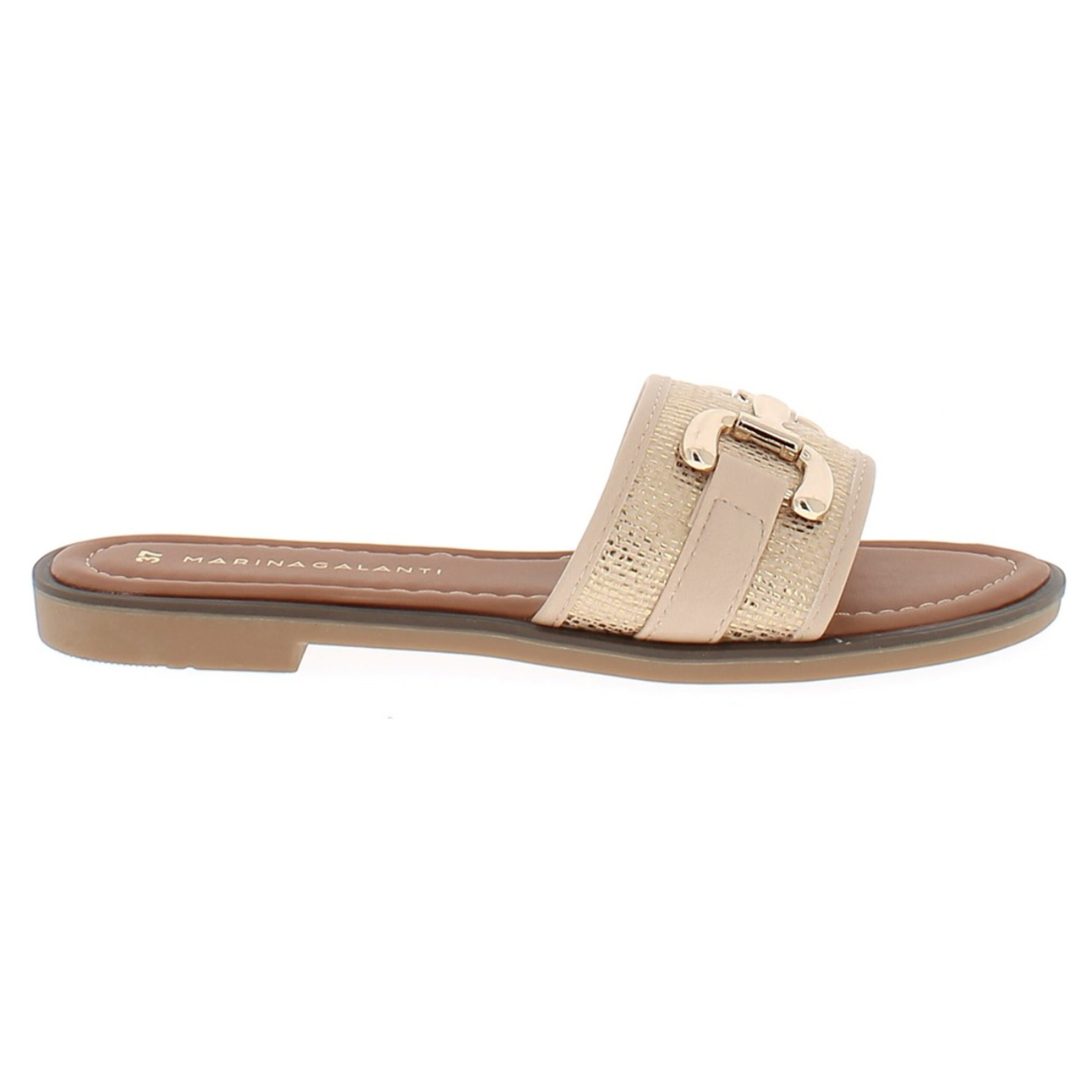 Marina Galanti Scarpe Donna Flat Slippers with Gold Horsebit MG 1E161 Gold