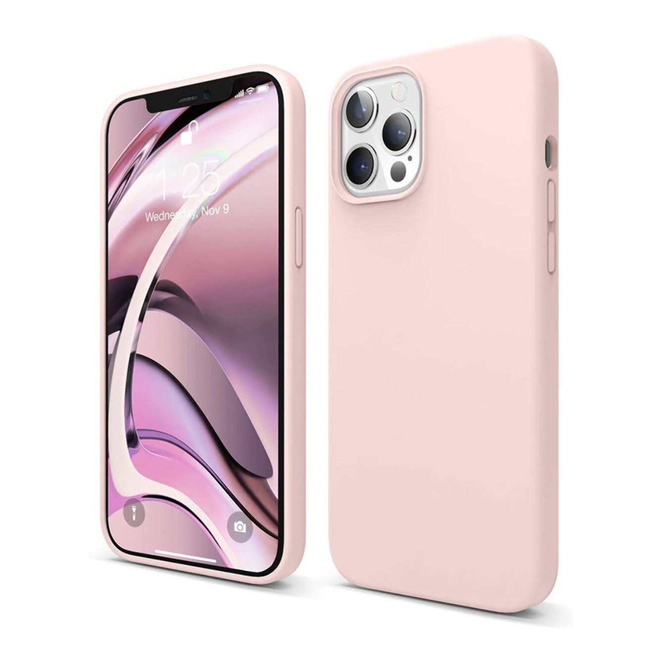 Coque iPhone 13 Pro Silicone liquide Rose Housse Anti-Chocs Souple Toucher Doux