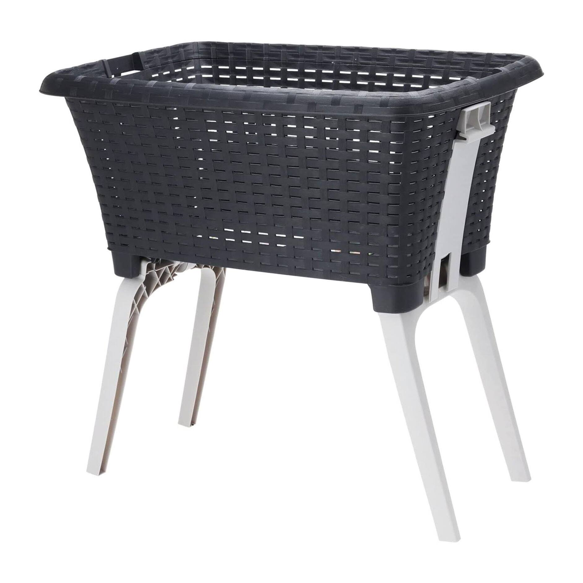 Well home cesto de lavandería para ropa con patas de 38l en color antracita