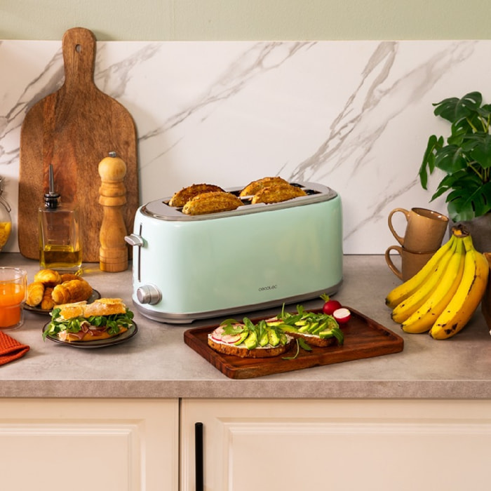 Cecotec Grille-pain vertical Toast&Taste 1600 Retro Double Green