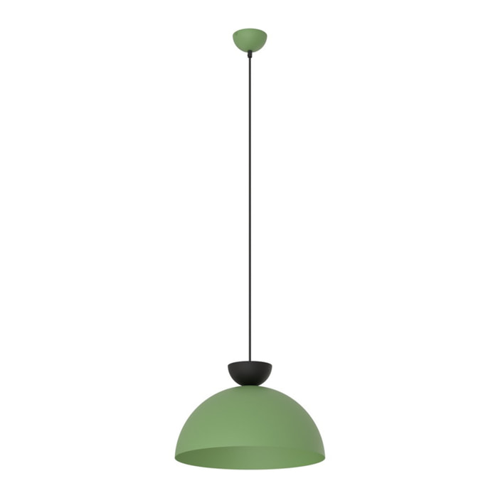 Lampada a sospensione Lunaro verde con dettagli nero opaco