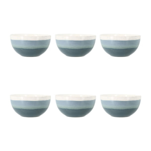 Lot de 6 bols bleus en grès 57cl  RIGA