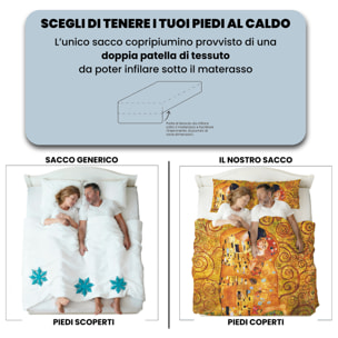 PARURE COPRIPIUMINO ARTE, STAMPA DIGITALE, 100% MICROFIBRA - MATRIMONIALE