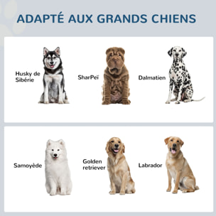 Gamelle double chien chat - porte-gamelles surélevé rangement 2 en 1 - tiroir, 2 gamelles - acier inox. MDF gris blanc