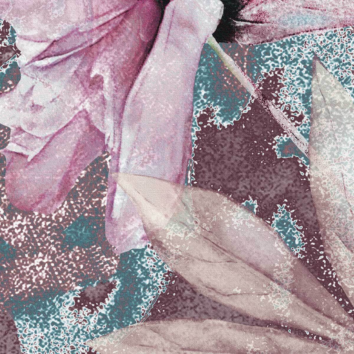 Affiche encadrée fleur rose texturée Affiche + cadre en métal - Noir