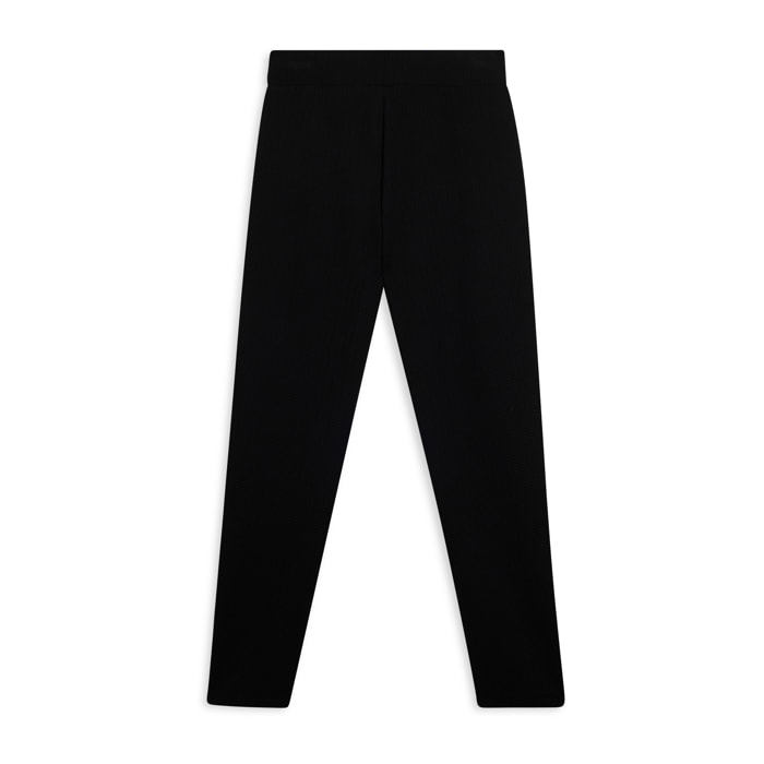 Pantaloni donna in felpa micro-trecce con fondo dritto