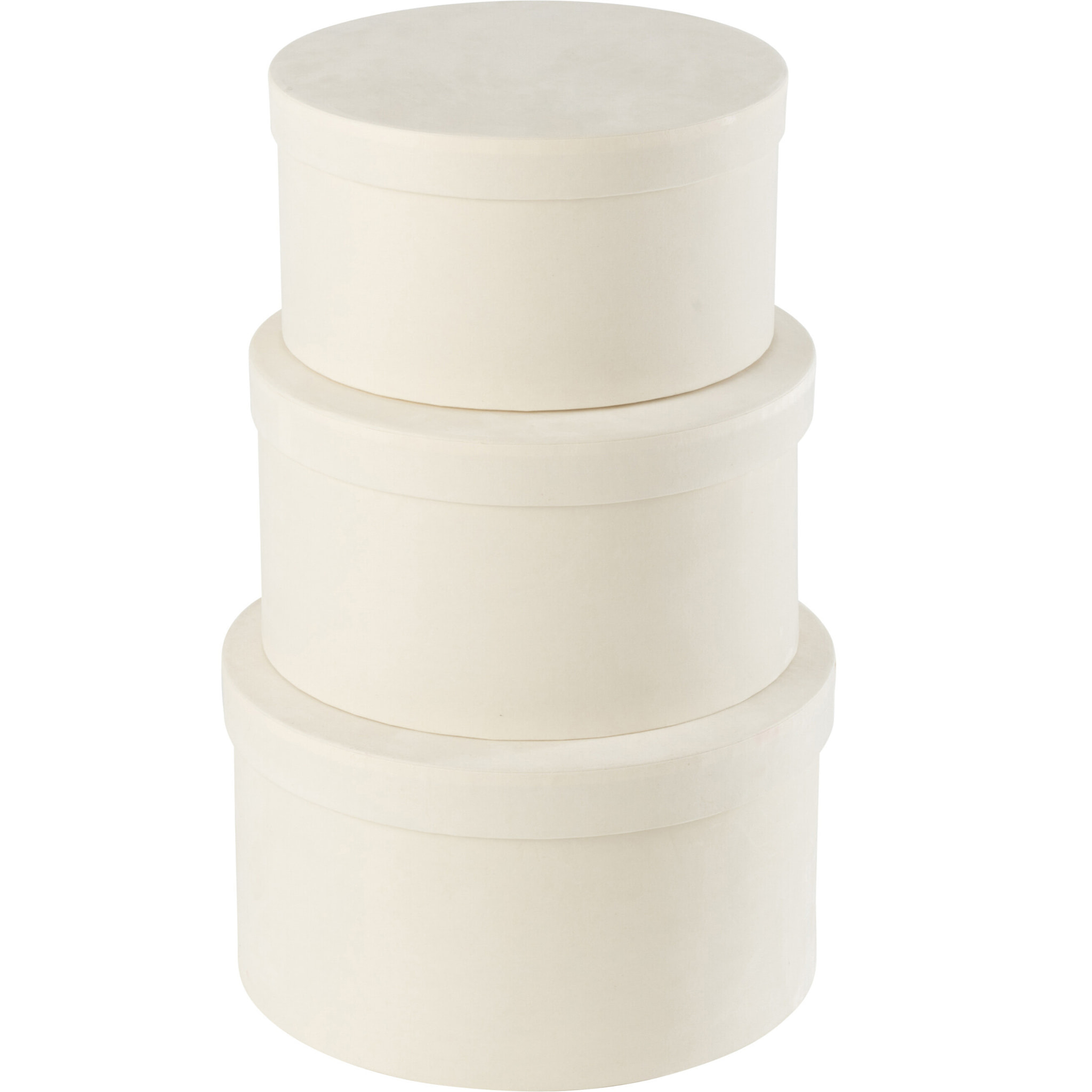 J-Line boîte Rond Plat - velours/papier - noir - 3 pcs