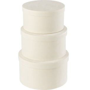 J-Line boîte Rond Plat - velours/papier - noir - 3 pcs