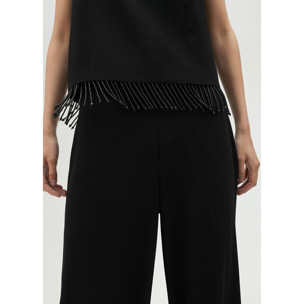 Top con frange e strass