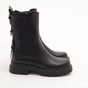 STIVALETTO ELASTICO E ZIP NERO