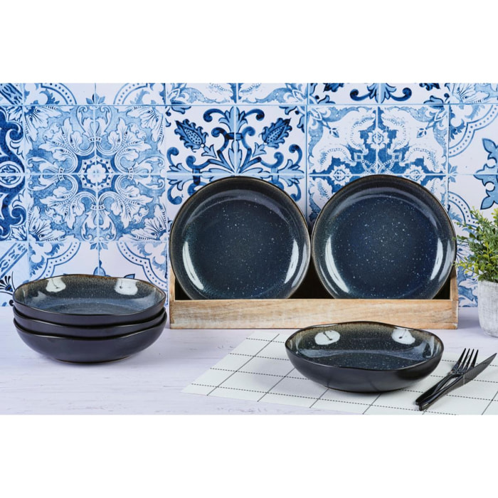 Assiette creuse IRIS Ø22,5cm - 6 pièces - Bleu nuit