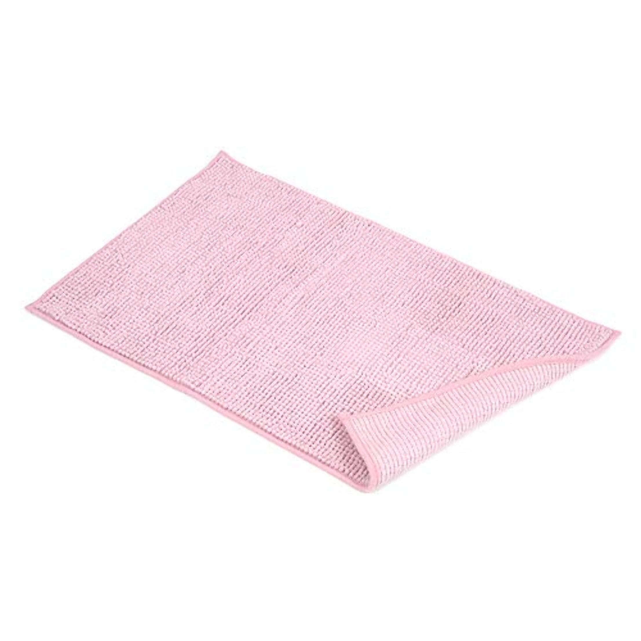 Tappeto Bagno Poppy Rosa, Antiscivolo, Tessuto Morbido e Assobente.