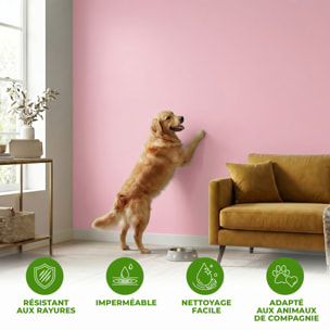 Rouleau adhésif décoratif Vinyle au Mètre - Rose poudre - Sticker Lavable Imperméable Mur Cuisine Meubles