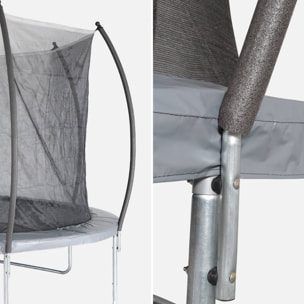 Trampoline rond Ø 490cm gris avec filet de protection intérieur - Jupiter Inner – Nouveau modèle - trampoline de jardin 4.90m 490 cm |Design | Qualité PRO | Normes EU