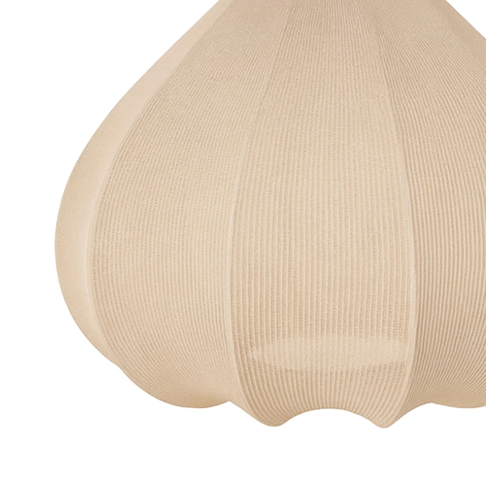 Abat-jour lanterne tissu texturé forme goutte - Beige