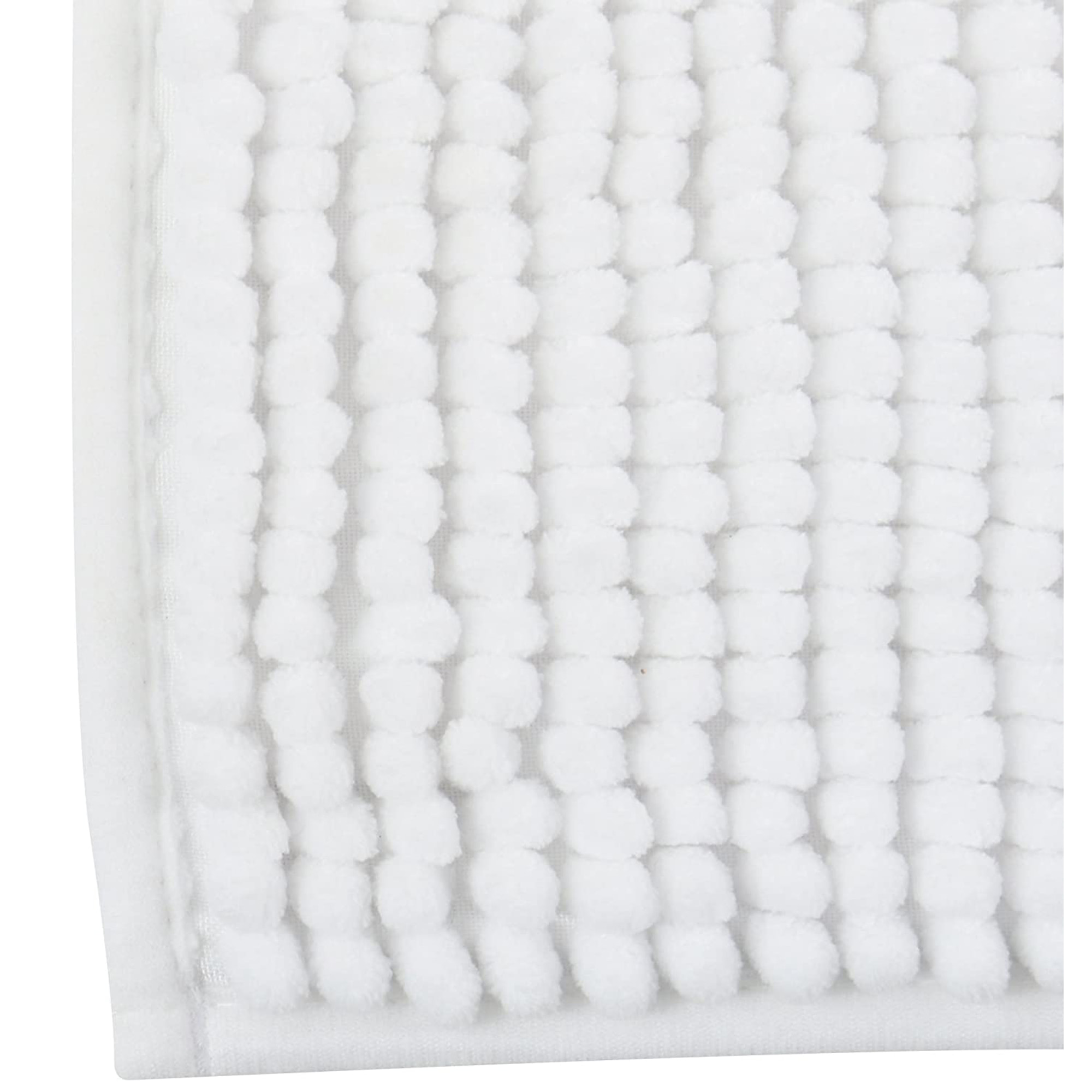 Alfombra de baño MSV "Chenille" antideslizante de microfibra en color blanco 60 x 90 cm