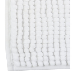 Alfombra de baño MSV "Chenille" antideslizante de microfibra en color blanco 60 x 90 cm