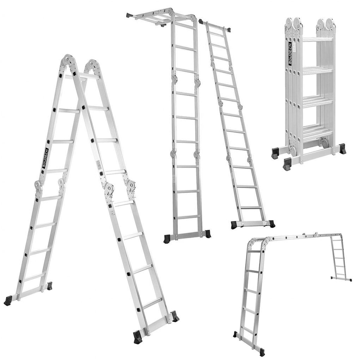 Boudech - RIG-4x4 Scala pieghevole multiuso alluminio piattaforma ponteggio impalcatura