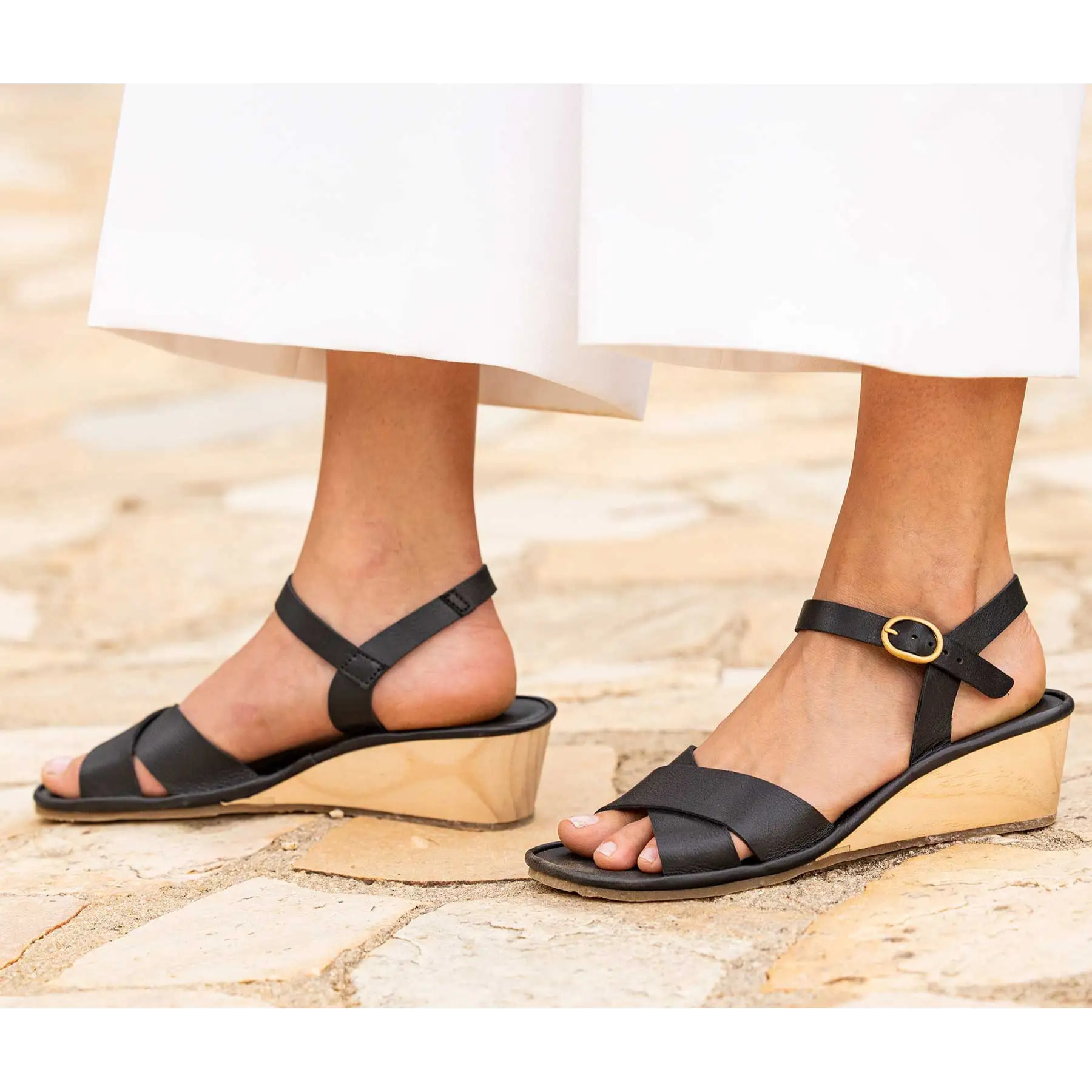 Sandalias con tacón N854 SOFT NAPPA SALMON/ GAIA color Salmon