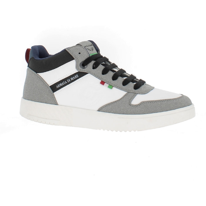 Armata di Mare Scarpe Uomo Sneakers Alte Stringate con Soletta Rimovibile in Memory Foam AMU W23D429 Grey