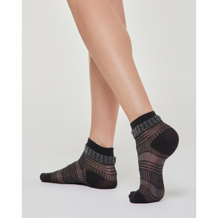 CALZINO COTONE BARBARA CON LAVORAZIONE TRAFORATA