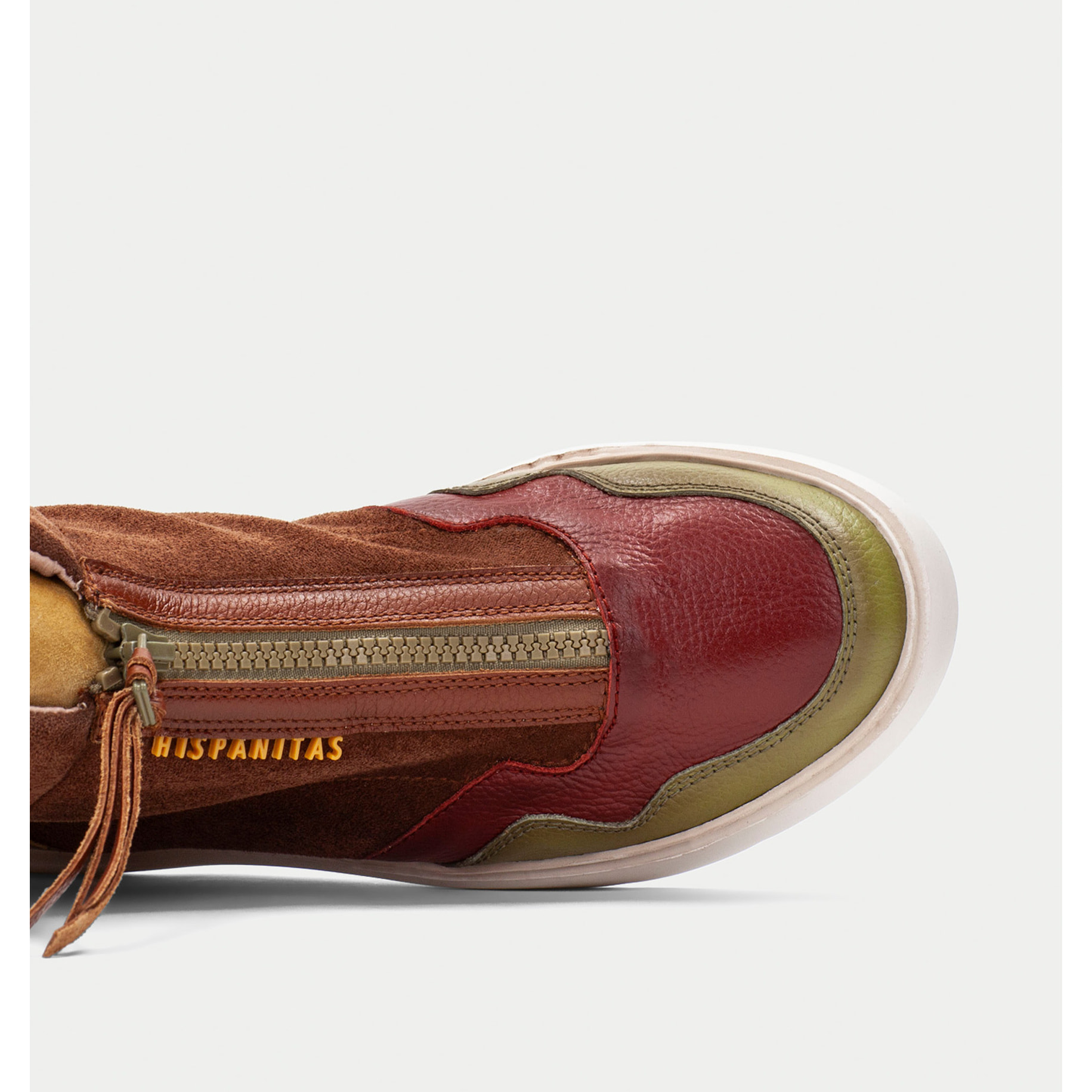 Botin sport Oceania Cuero mostaza oliva 3,5 cm