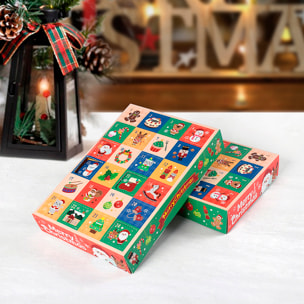 Scatola da montare e riempire. Calendario dell'Avvento, con 24 scomparti in totale. (Non includono regali).