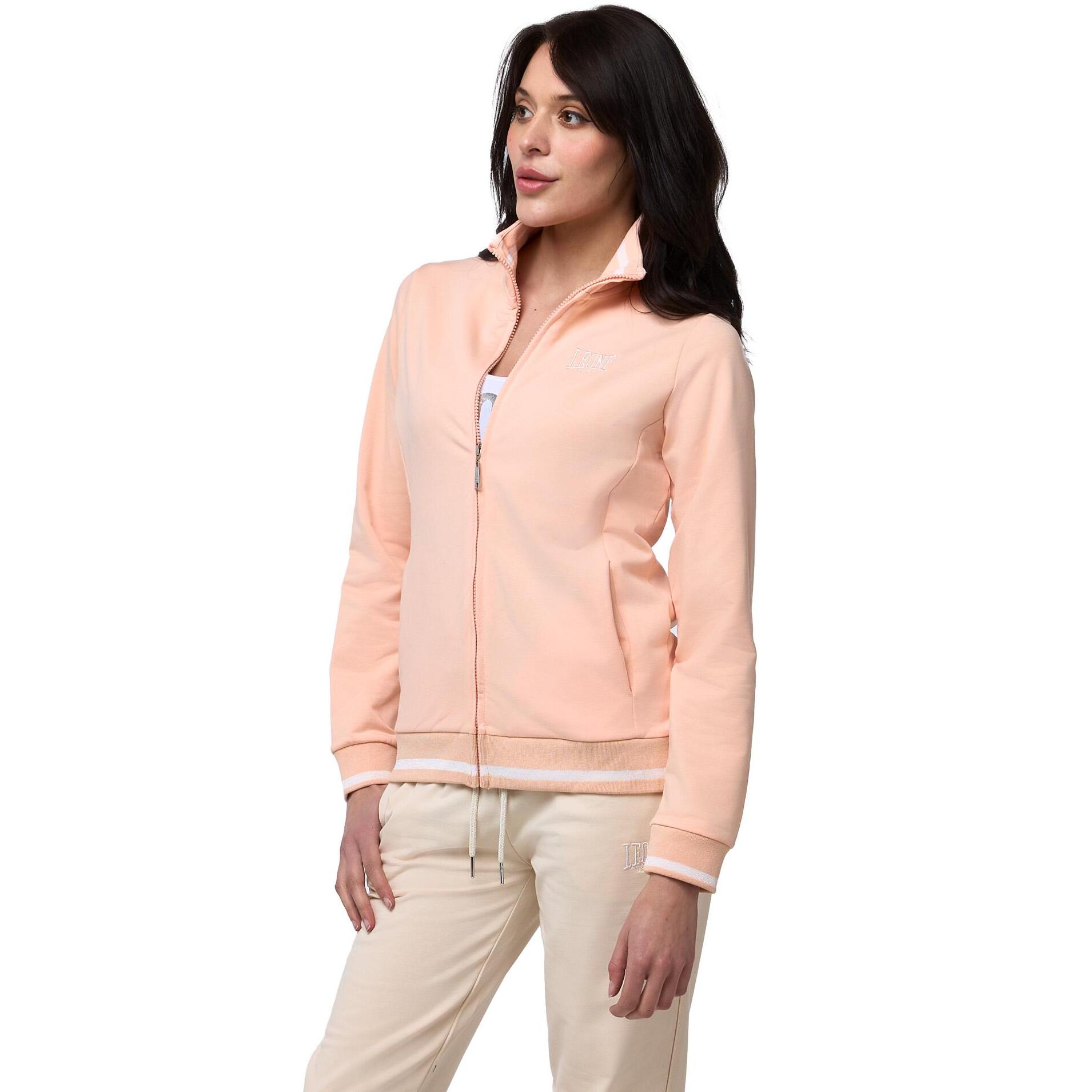 Tuta da donna con felpa con colletto e zip e joggers non felpata Leone Bright