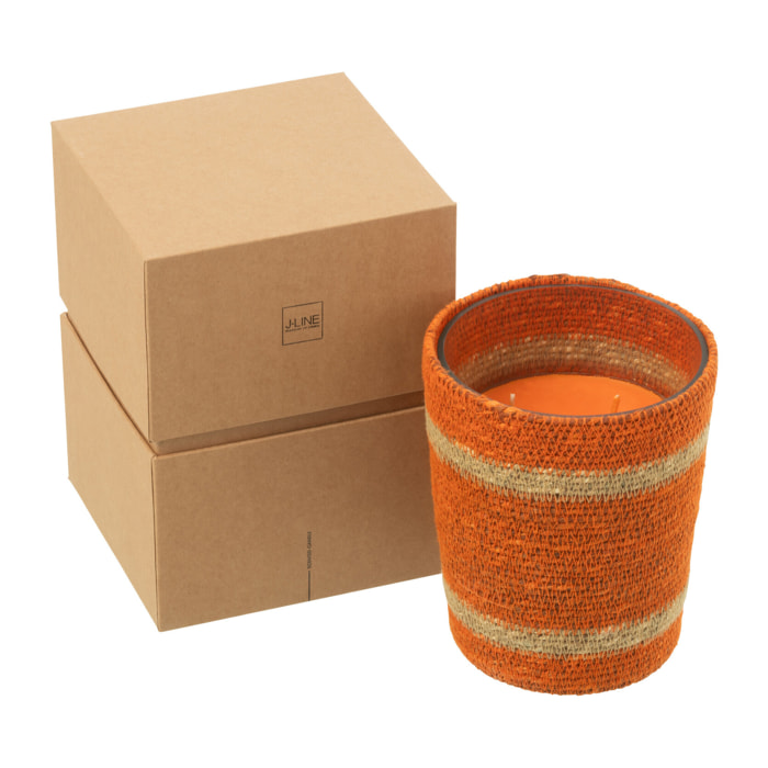 J-Line bougie parfumée Panier - Vanilla Escape - verre - orange - medium - 55H