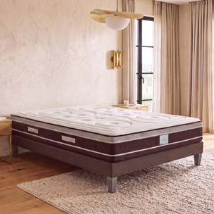 Matelas Divin Hybride, 28 cm, Soutien Ferme, Ressorts Ensachés & Mémoire de Forme, Aération Optimale