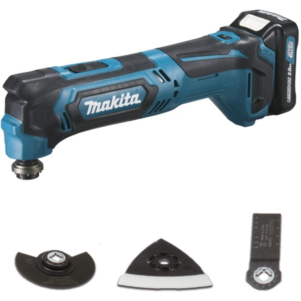 Découpeur-ponceur multifonctions MAKITA 2 batteries 10,8V 2.0 Ah, chargeur, coffret + Kit d'accessoires CXT - TM30DSAEX1