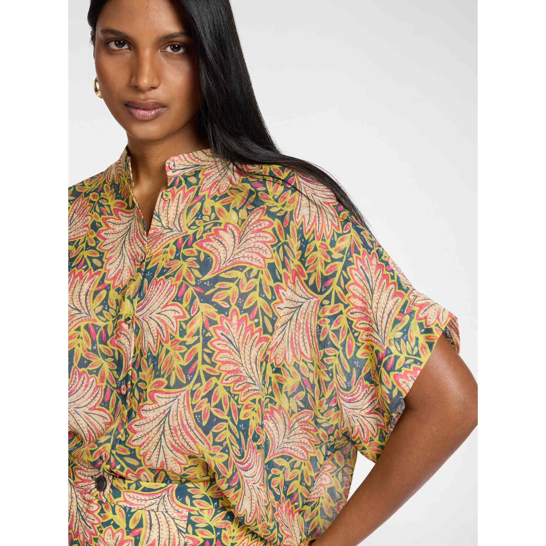 Elena Mirò - Camicia in ramié stampato - Giallo