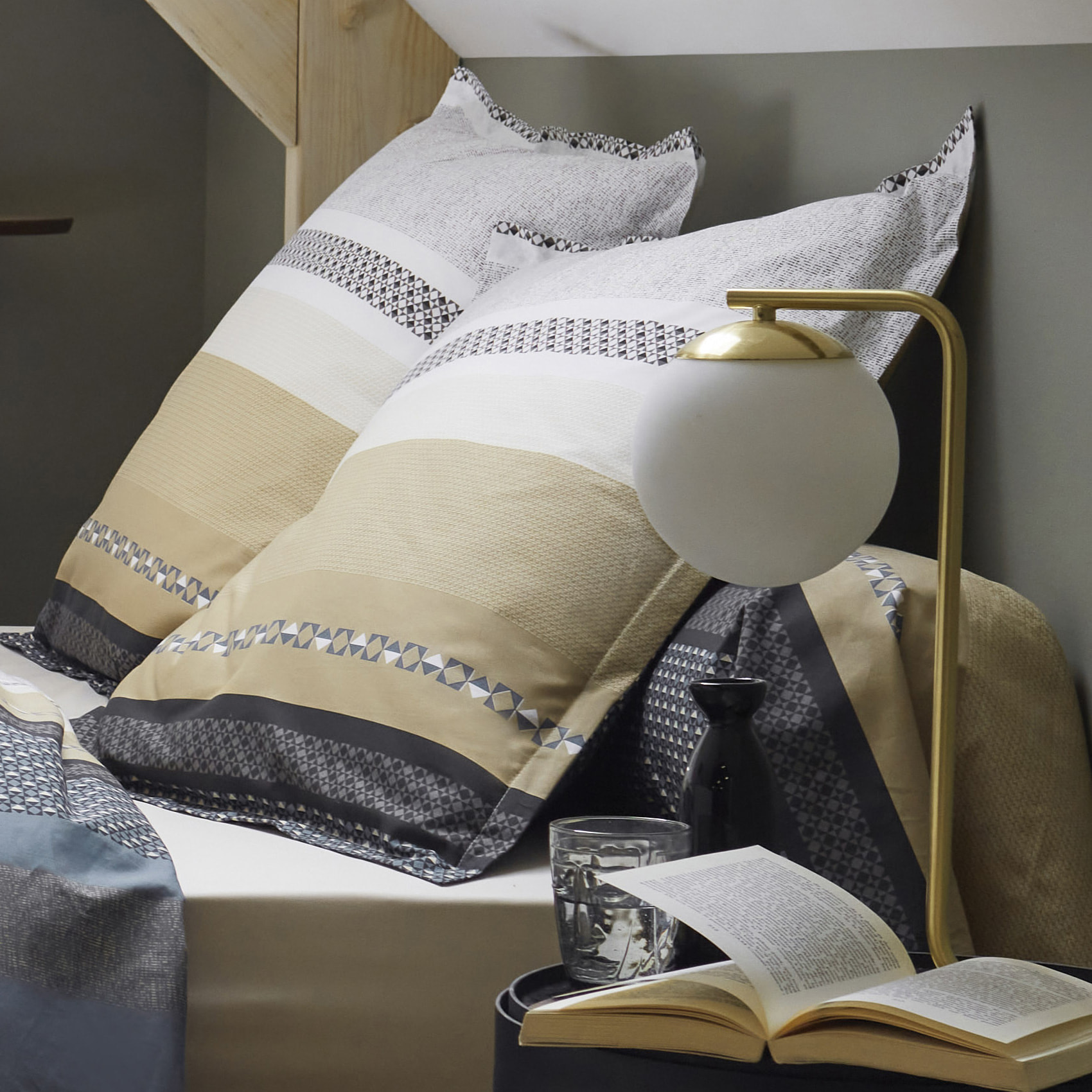 Ensemble drap plat et 2 taies Marlow - Beige