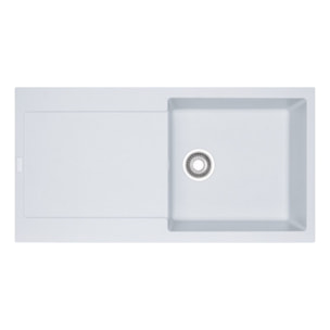 Evier à encastrer 1 bac FRANKE Maris Fragranit avec vidage manuel 97 x 50 cm Blanc artic