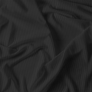 COMPLETO LETTO SATIN STRIPES, 100% Raso di Poliestere, Tinta Unita, Made in Italy - NERO