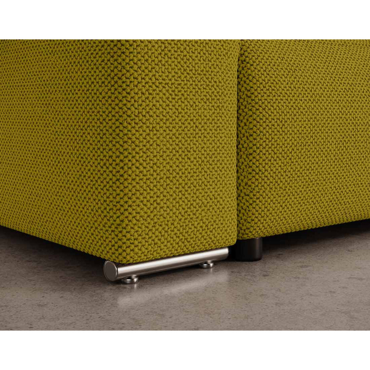 Gabriel - Canapé panoramique en U 7 places convertible avec coffre en tissu texturé - Vert
