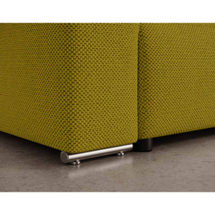 Gabriel - Canapé panoramique en U 7 places convertible avec coffre en tissu texturé - Vert