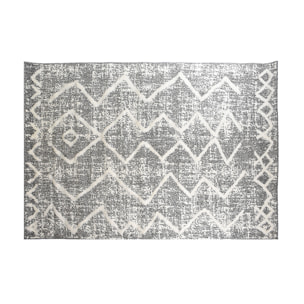 Tapis berbere avec motifs en relief gris et beige 160 x 230 cm PALEO