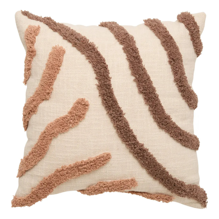Coussin Hawki carré 40x40cm marron