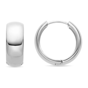 Pendientes de 18mm de diámetro acabados en rodio