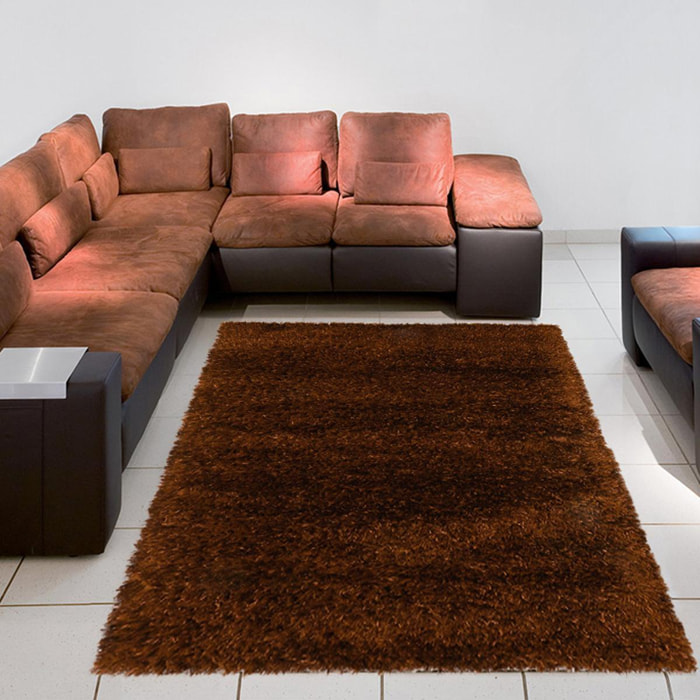 Tapis shaggy fait main motif uni HAGO