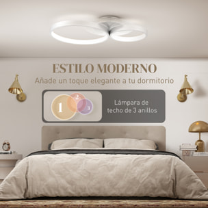 Lámpara de Techo LED 40W Plafón LED Techo Moderno 3000 K/4000 K/6500 K para Dormitorio Salón Cocina Comedor Blanco