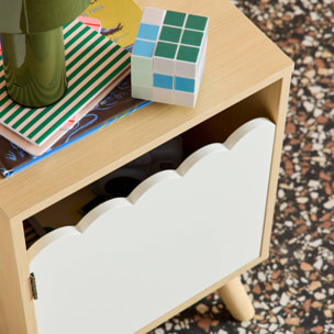 Table de chevet enfant décor bois 1 porte AZUR