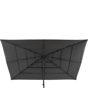 Parasol déporté rectangulaire multi-toile "Melhia" anthracite 4 x 3m