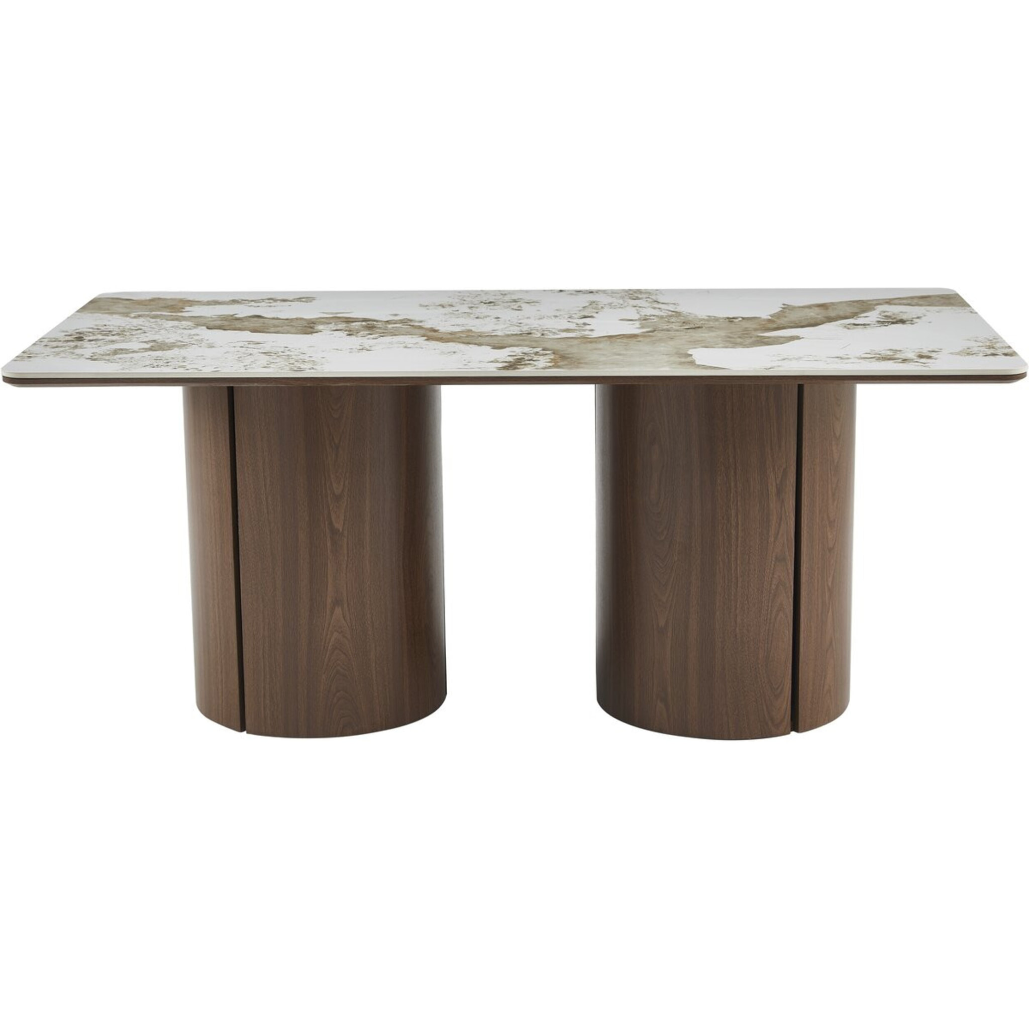 Table à manger rectangulaire en céramique pendora "Milano" - 6 places - Marron