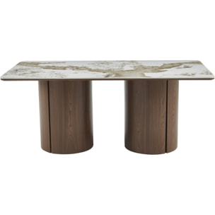 Table à manger rectangulaire en céramique pendora "Milano" - 6 places - Marron