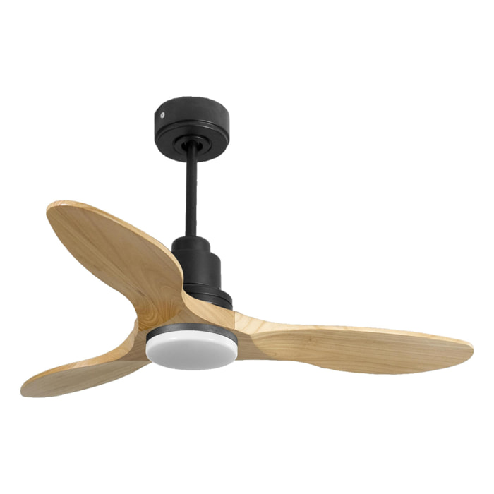 Ventilateur de plafond Réversible  Thermostat Dimmable Wifi Moteur à courant continu Toits en pente Télécommande Lumière à trois tons Hypersilence Mémoire