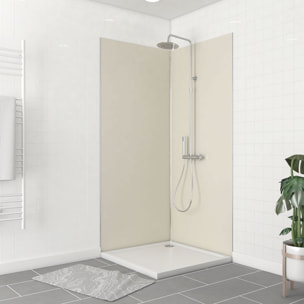 Pack 2 Panneaux muraux Ivoire 90x210cm avec Profilés Chrome - WALL'IT